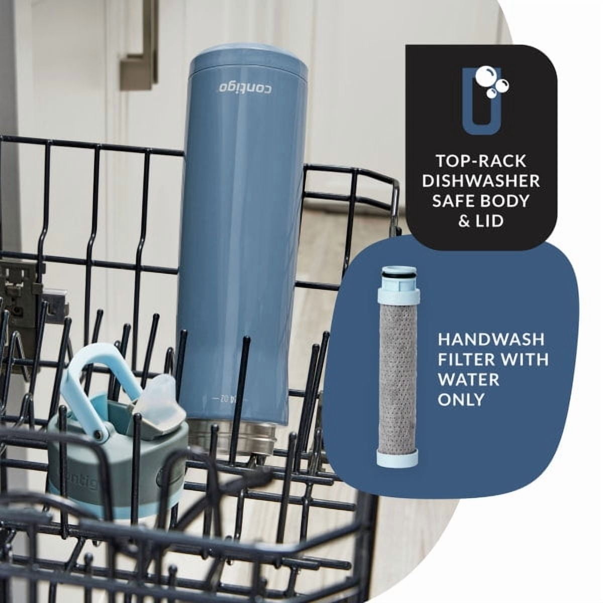 Contigo 24 oz. Wells Chill Stainless Steel Filter Bottle w/ Filters - Dark Ice - QCCM