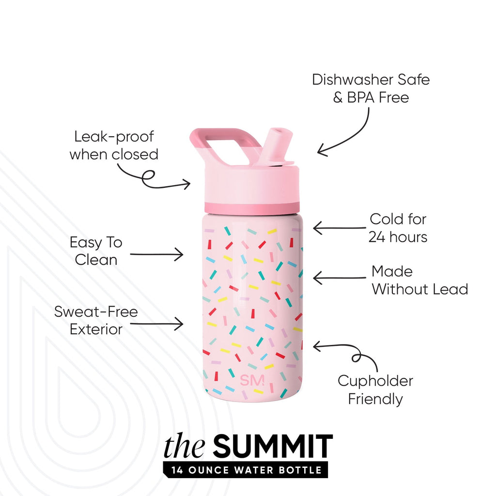 Simple Modern 14oz Summit Water Bottle with Straw Lid | Confetti - JVQG