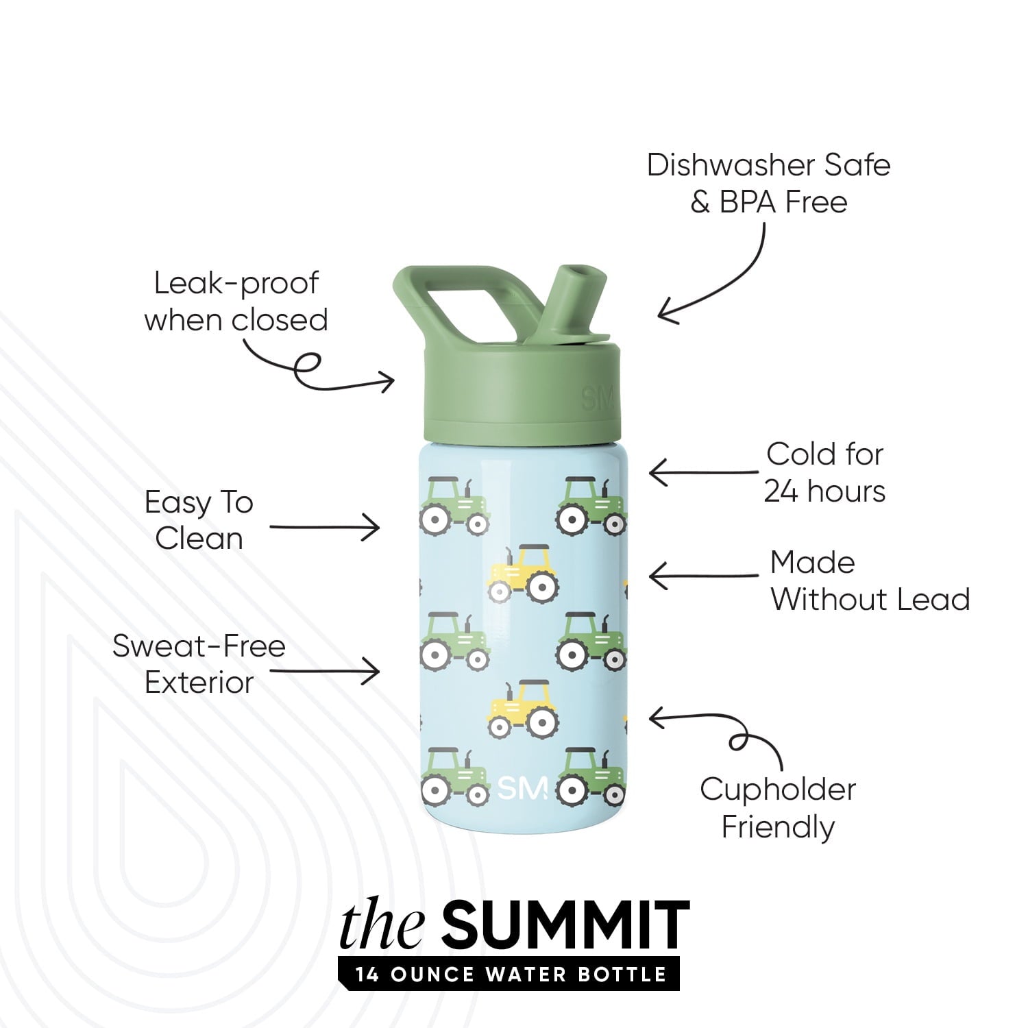 Simple Modern 14oz Summit Water Bottle with Straw Lid | Confetti - JVQG