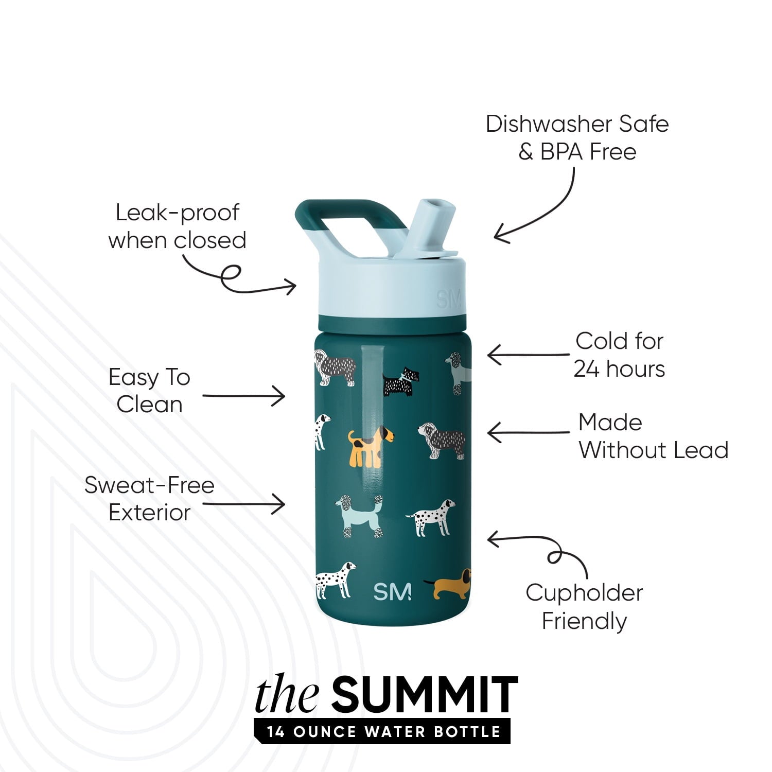Simple Modern 14oz Summit Water Bottle with Straw Lid | Confetti - JVQG