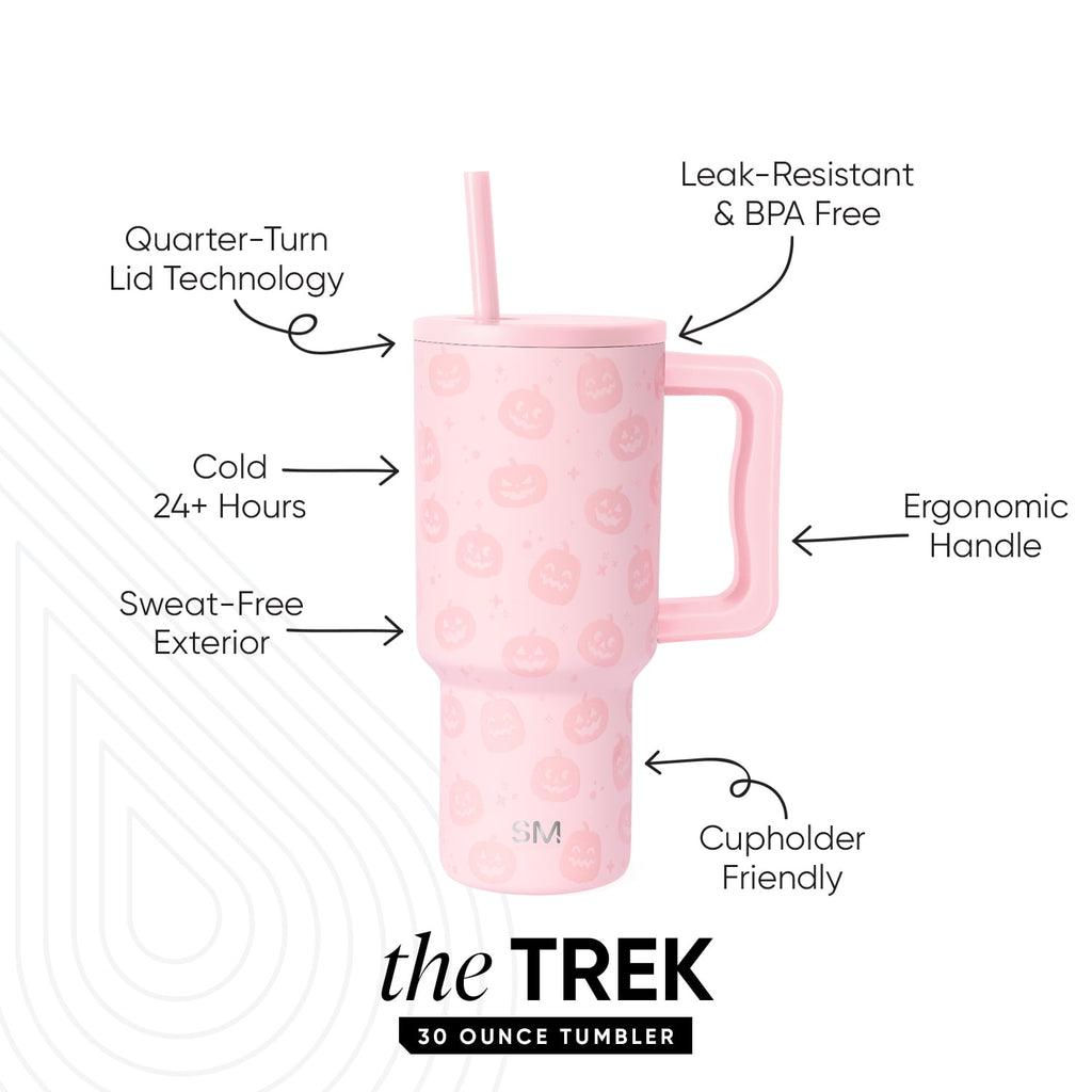 Simple Modern 30 fl oz Insulated Stainless Steel Trek Tumbler with Straw Lid | Seaglass Sage and Cream Checkmate - B21Q