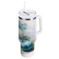 40 oz Insulated Stainless Steel Tumbler Double Wall Stainless Steel Tumbler with 2-Way Drinking Watercolor Pumpkins and Leaves - JSB5