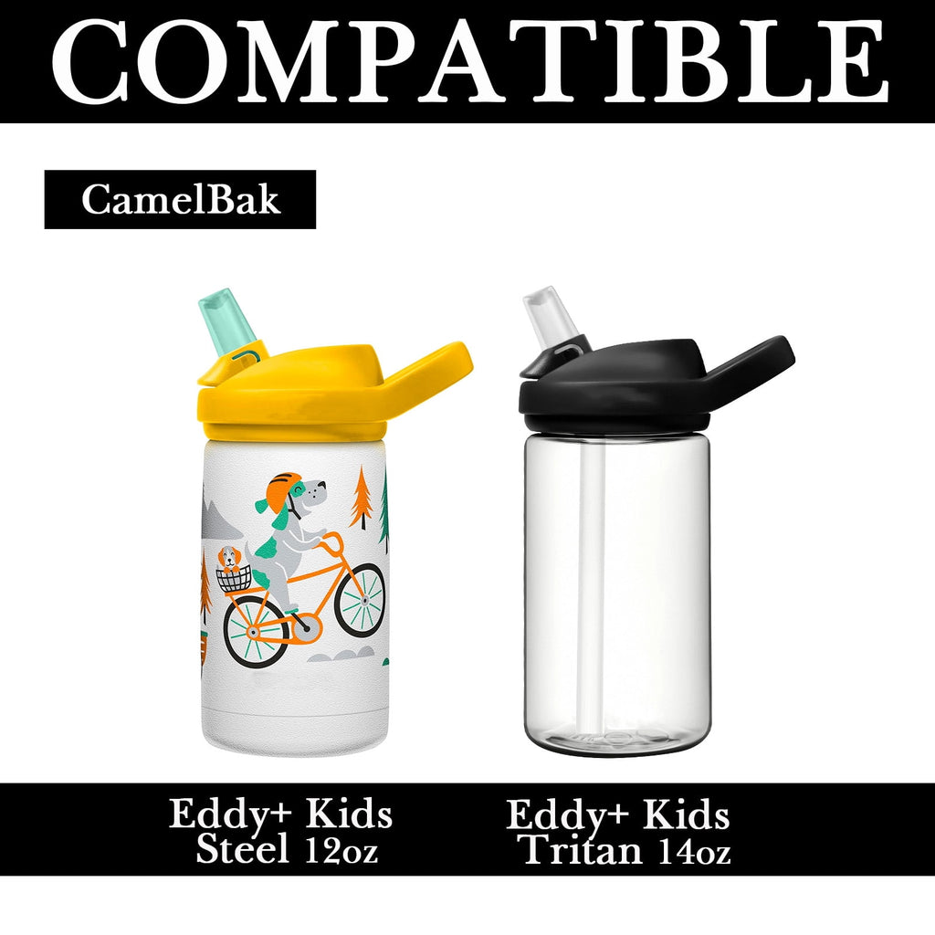 Linkidea Water Bottle Sleeve Compatible with CamelBak Eddy+ Tritan 14oz, Steel 12oz Kids Bottle, Waterbottle Holder Bag with Name Tag, Black - UIOM