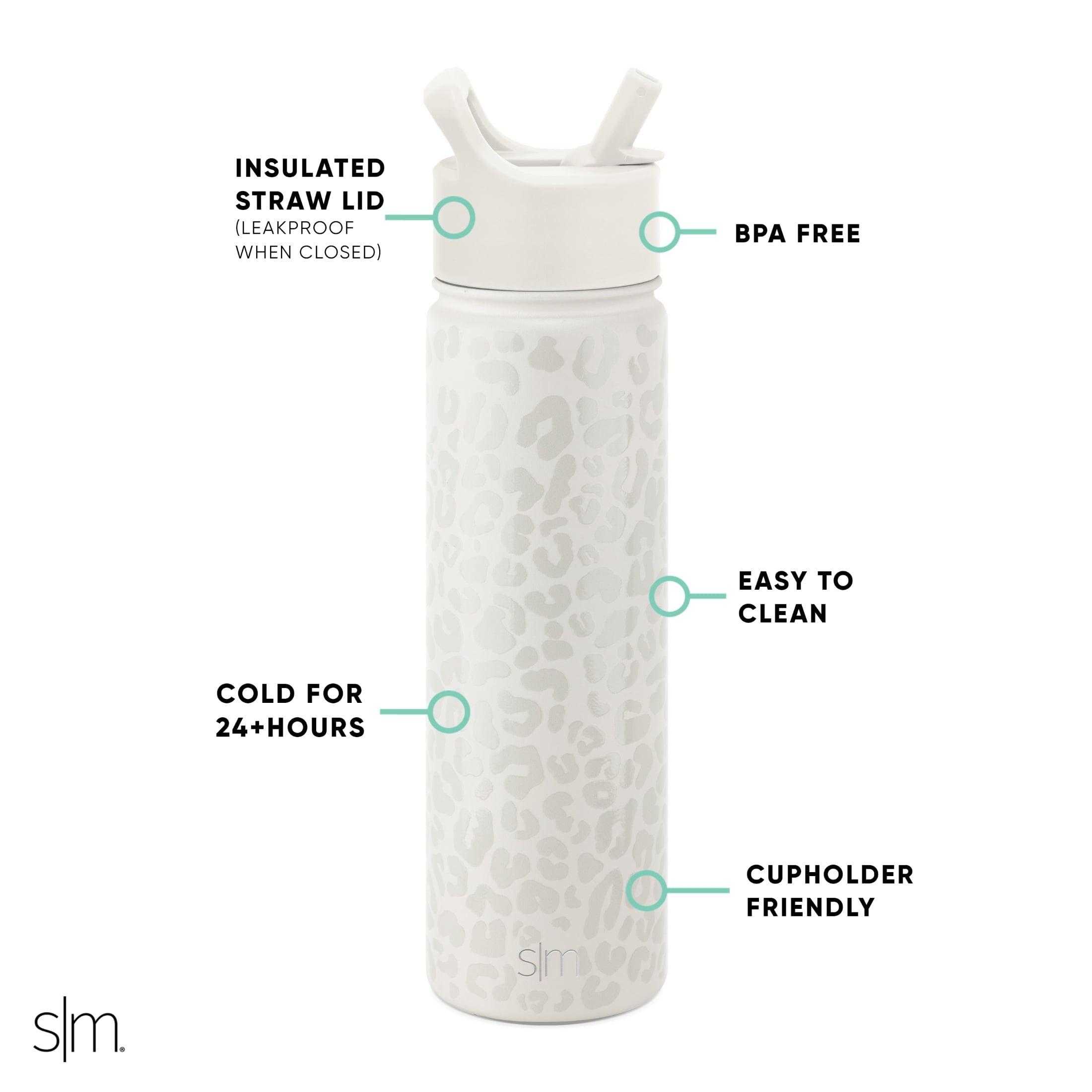 Simple Modern Summit Water Bottle Straw Lid Vacuum Insulated Stainless Steel Bottle | 22 fl oz - O1E0