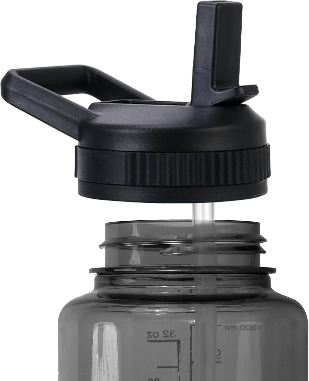 Straw Lid Compatible with Nalgene Water Bottles 32 OZ, BPA-Free Straws Lid with Handle for Nalgene Wide Mouth, Replacement Bottle Cap Accessories with 2 Straws and 1 Straw Brush - ISO1