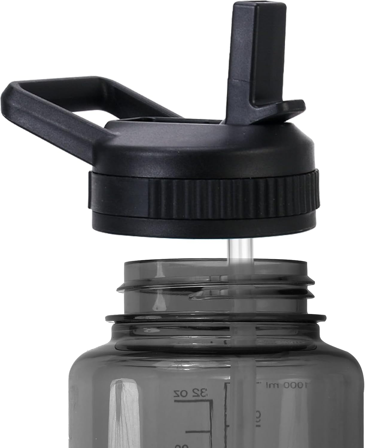 Straw Lid Compatible with Nalgene Water Bottles 32 OZ, BPA-Free Straws Lid with Handle for Nalgene Wide Mouth, Replacement Bottle Cap Accessories with 2 Straws and 1 Straw Brush - ISO1