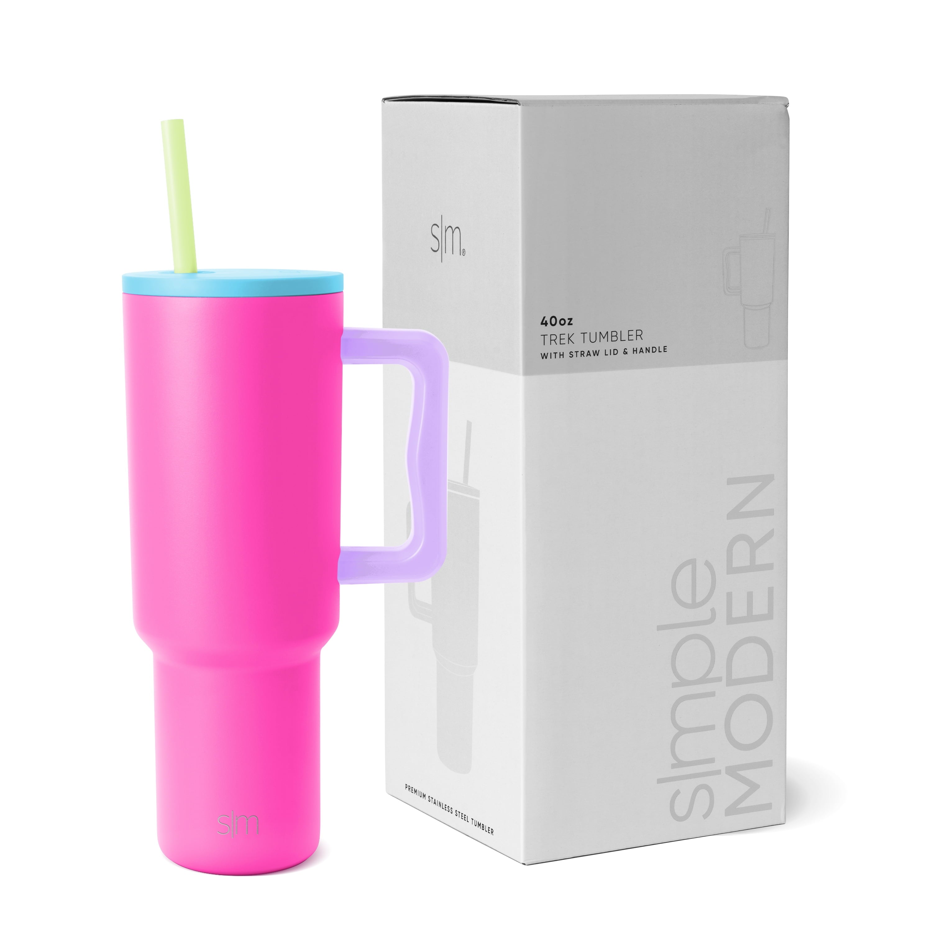 Simple Modern 40 fl oz Insulated Stainless Steel Trek Tumbler with Straw Lid | 80s Mix - DWV8