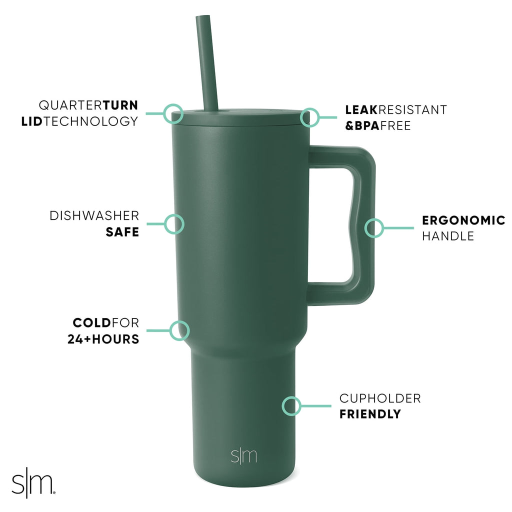 Simple Modern 40 fl oz Insulated Stainless Steel Trek Tumbler with Straw Lid | 80s Mix - DWV8