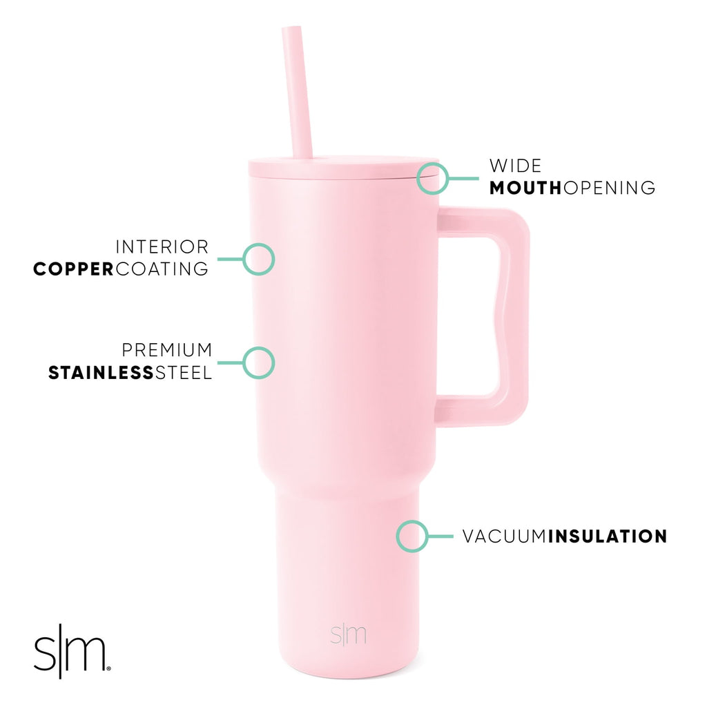 Simple Modern 40 fl oz Insulated Stainless Steel Trek Tumbler with Straw Lid | 80s Mix - DWV8