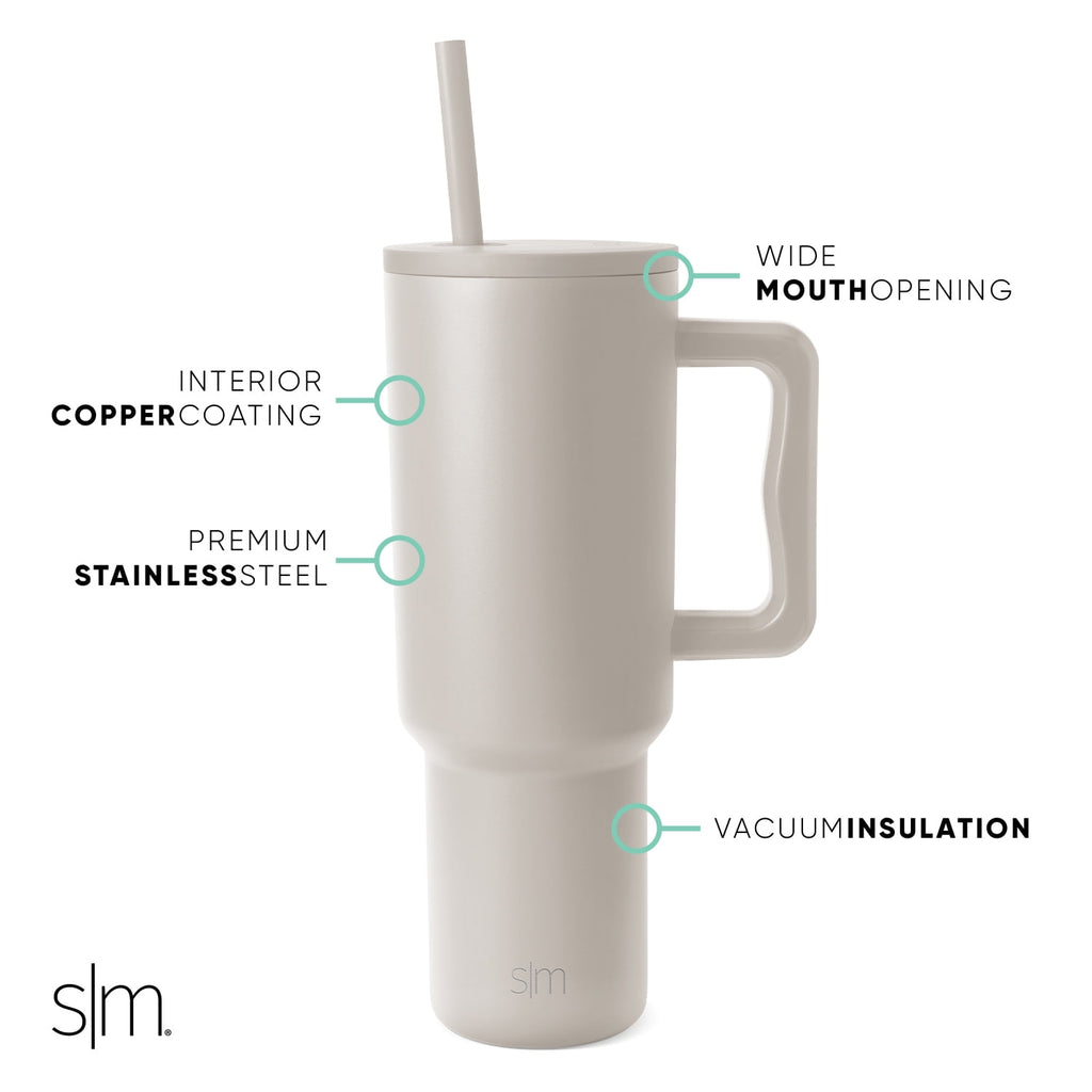 Simple Modern 40 fl oz Insulated Stainless Steel Trek Tumbler with Straw Lid | 80s Mix - DWV8
