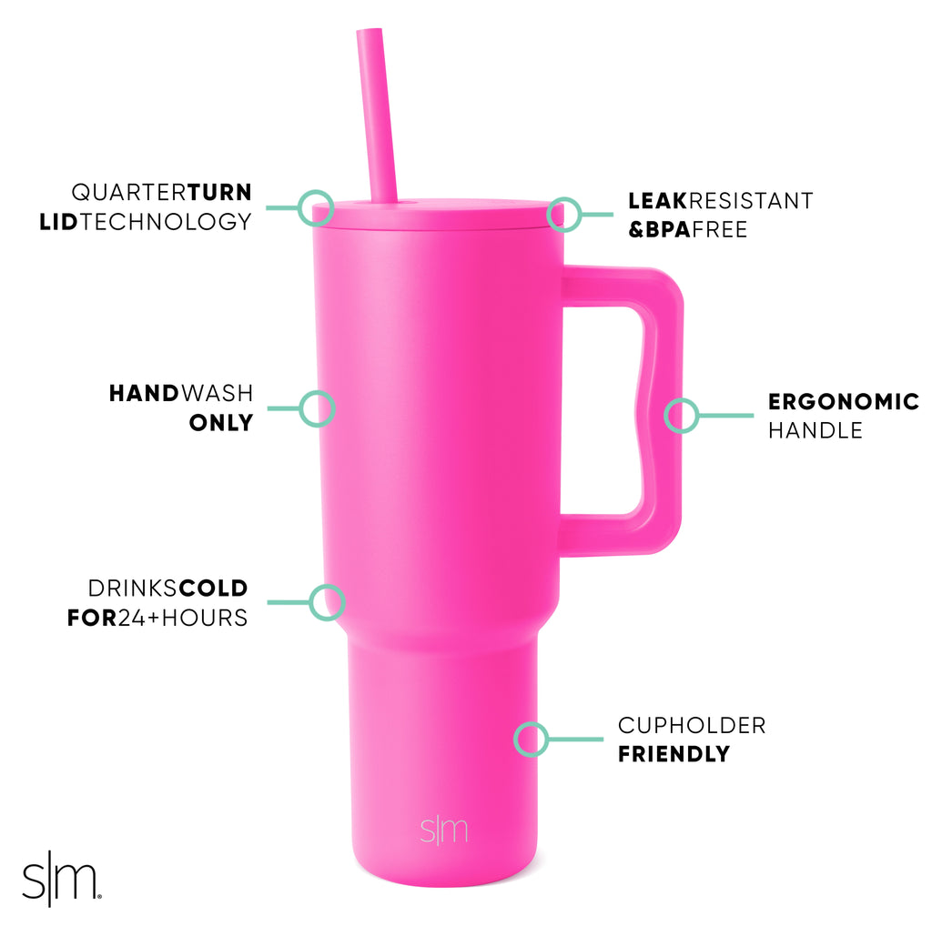 Simple Modern 40 fl oz Insulated Stainless Steel Trek Tumbler with Straw Lid | 80s Mix - DWV8
