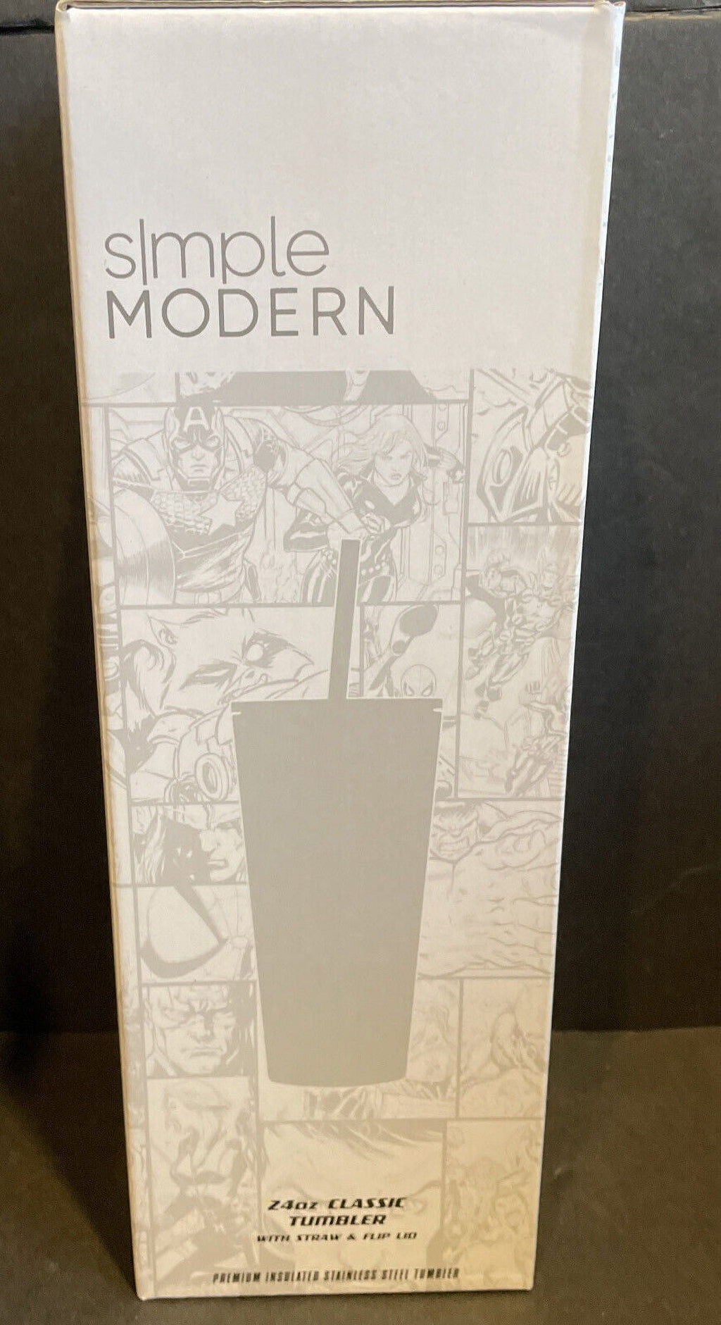 Simple Modern Insulated Iron Man Tony 24oz  Tumbler W/Flip Lid and Straw Lid - FNL9