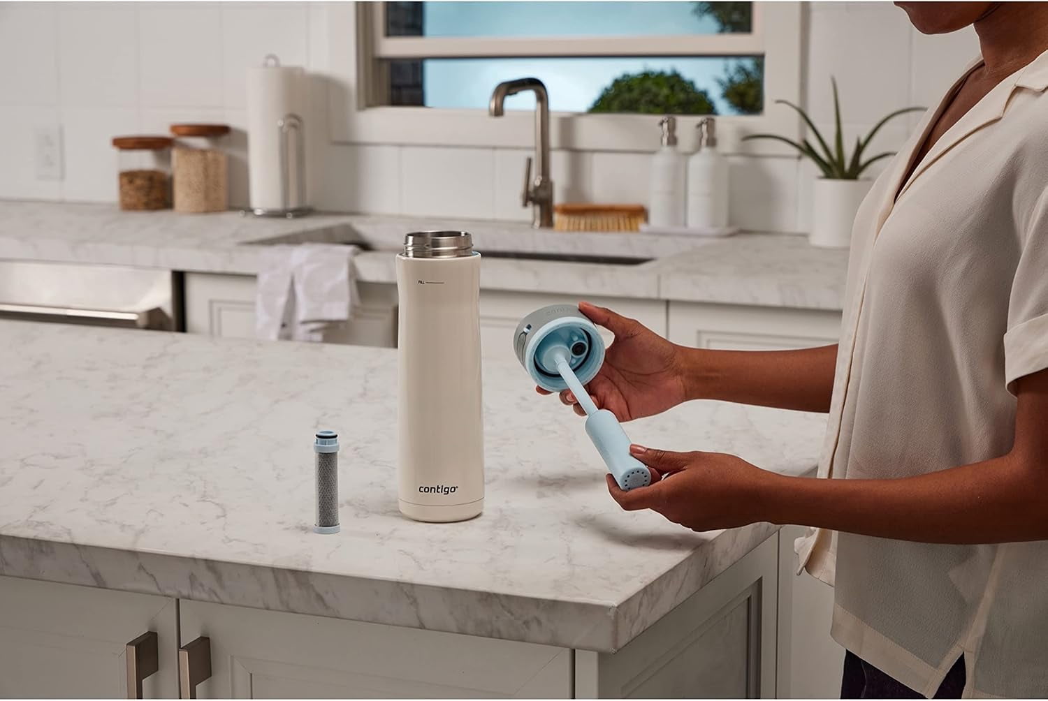 Contigo 24 oz. Wells Chill Stainless Steel Filter Water Bottle - Salt - RCAN