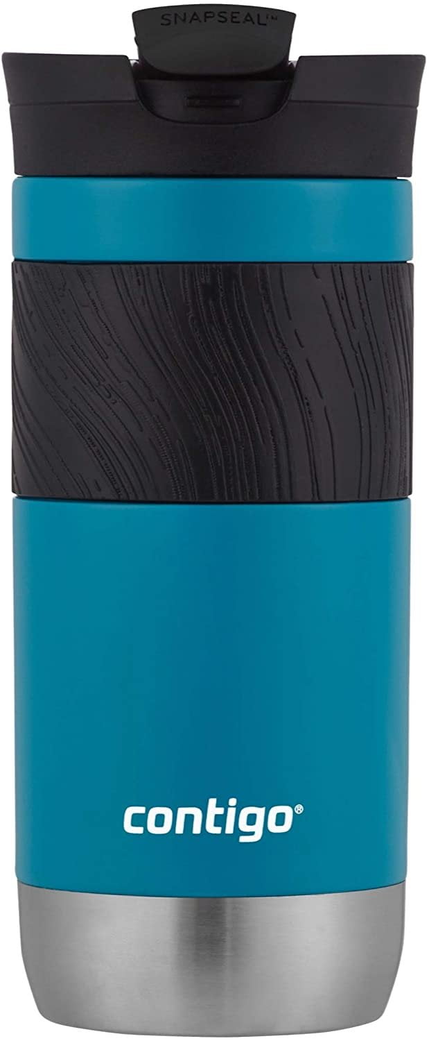 Contigo Byron 2.0 Stainless Steel Travel Mug with SNAPSEAL Lid and Grip, 20 oz, Sake &amp; Blue Corn, 2-Pack - AAEO