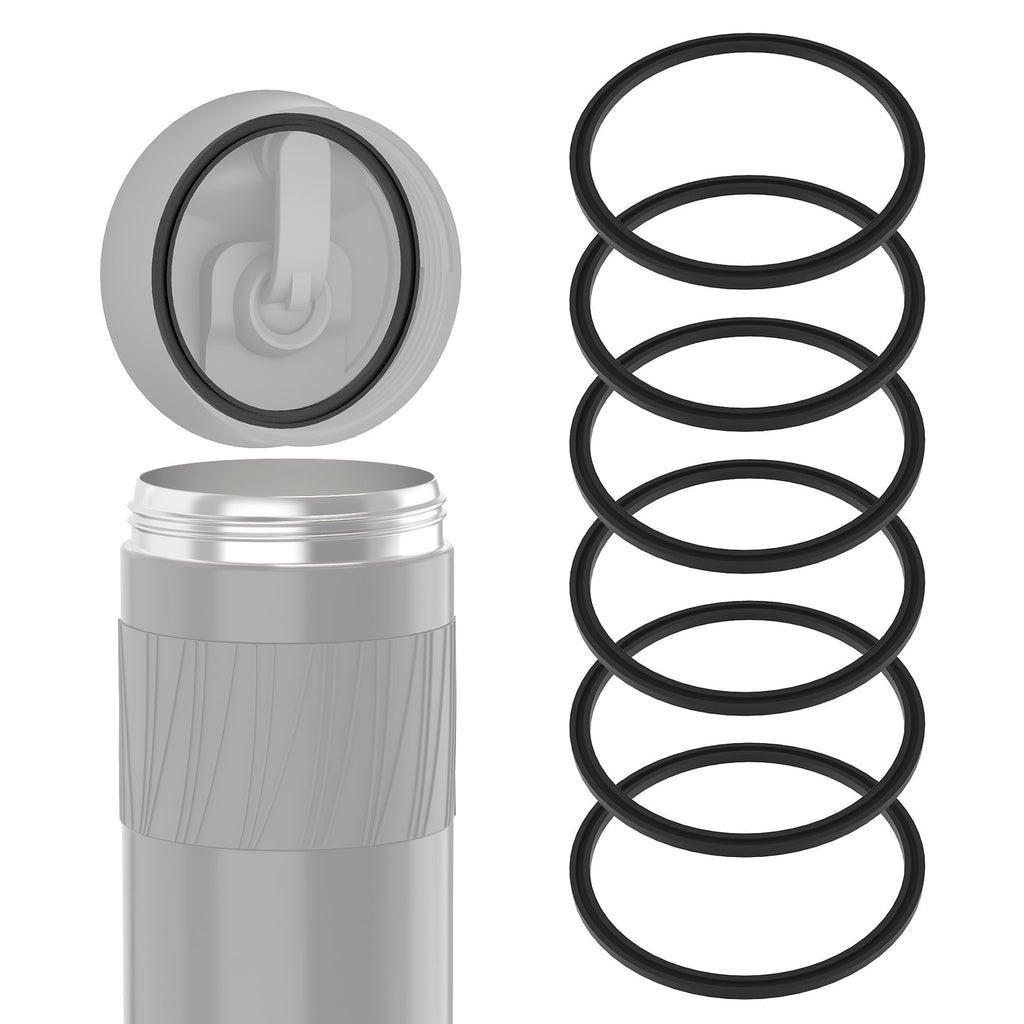Linkidea 6 Pack Water Bottle Gasket Replacement Compatible with Contigo Byron Snapseal Travel Mug 16oz/20oz, Silicone O Ring Leak Proof Rubber Seal with Tweezer for Bottle Lid, Black - 4CWK
