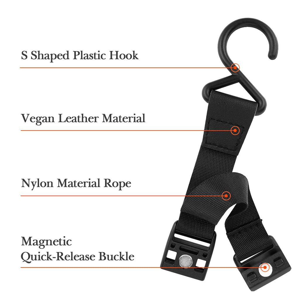 Linkidea 2 Pack Fence Hooks for Waterbottle, Compatible with Stanley, Nalgene, IRON FLASK with Handle Bottle &amp; Tumbler, S Shaped Hook Hanger Magnetic Buckle for Outdoor Sports Camping - 76NU