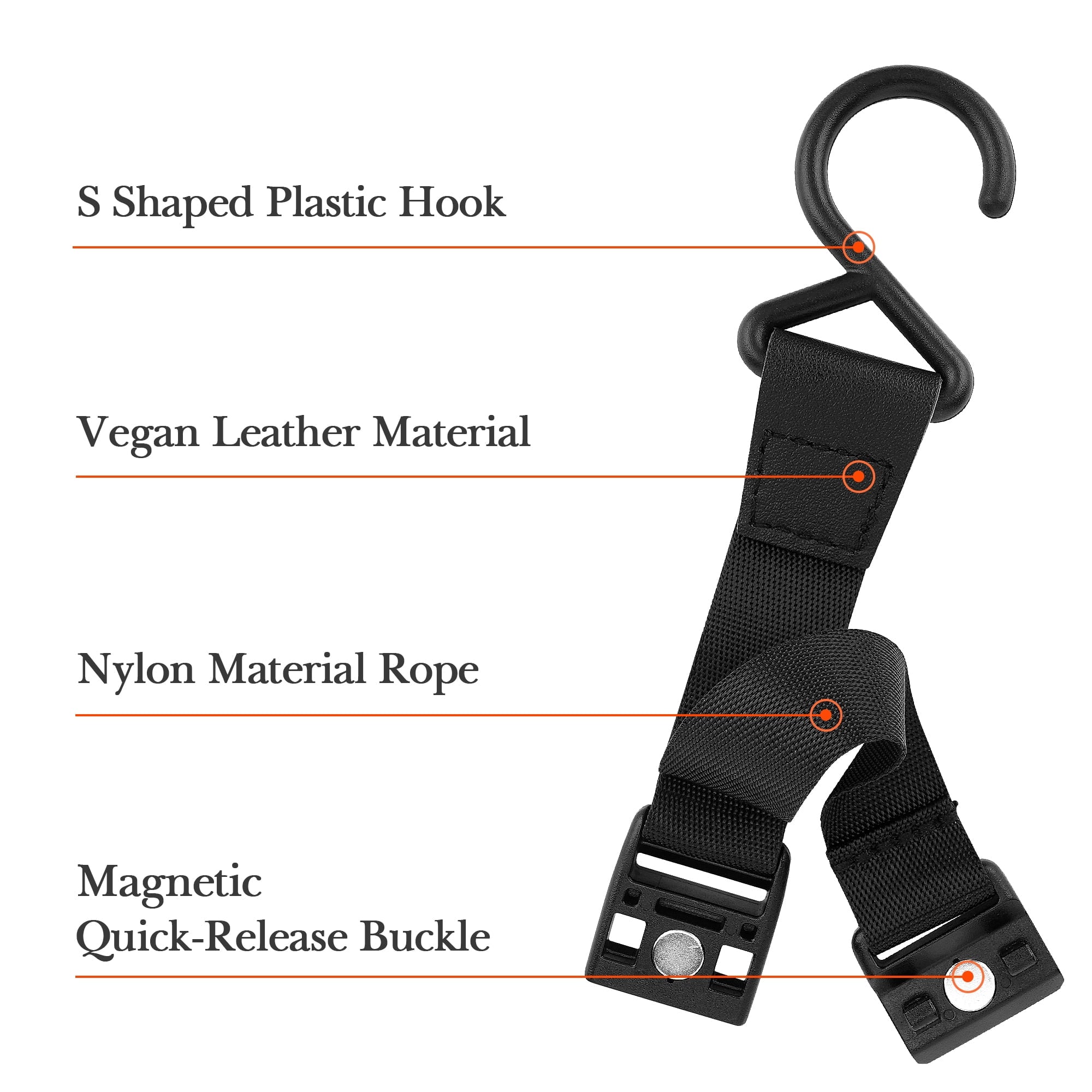 Linkidea 2 Pack Fence Hooks for Waterbottle, Compatible with Stanley, Nalgene, IRON FLASK with Handle Bottle &amp; Tumbler, S Shaped Hook Hanger Magnetic Buckle for Outdoor Sports Camping - 76NU