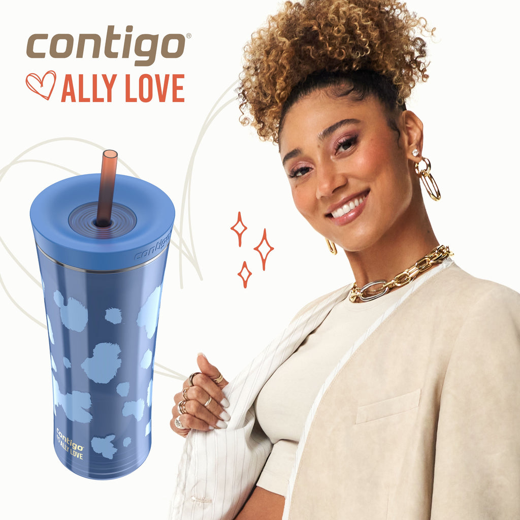 Contigo 20oz Shake &amp; Go Tumbler, Plastic with Straw, Stellar Jay Cowhide Couture - 721I