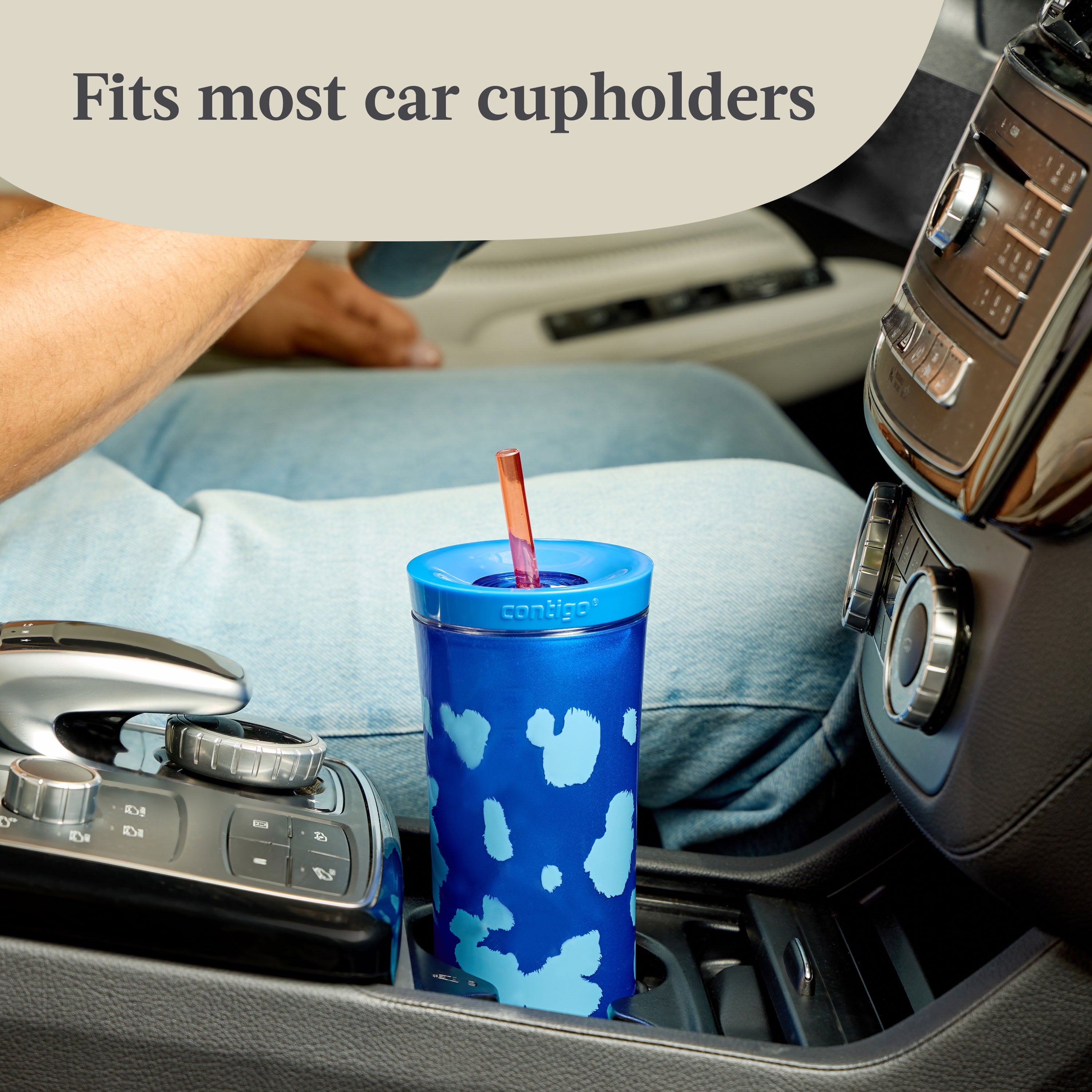 Contigo 20oz Shake &amp; Go Tumbler, Plastic with Straw, Stellar Jay Cowhide Couture - 721I