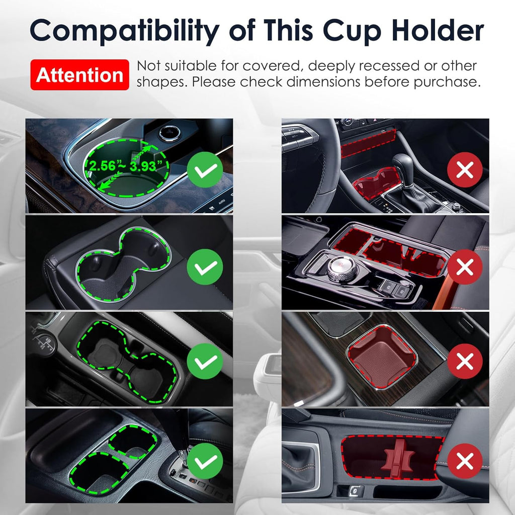 Cup Holder Expander: One-Button Open, Universal, Adjustable Holder(Diameter 2.6"- 4.8"), Cup Holder Expander for , , Nalgene, Takeya, Camelbak, Ramblers, , Tumblers, Mugs - OCDT