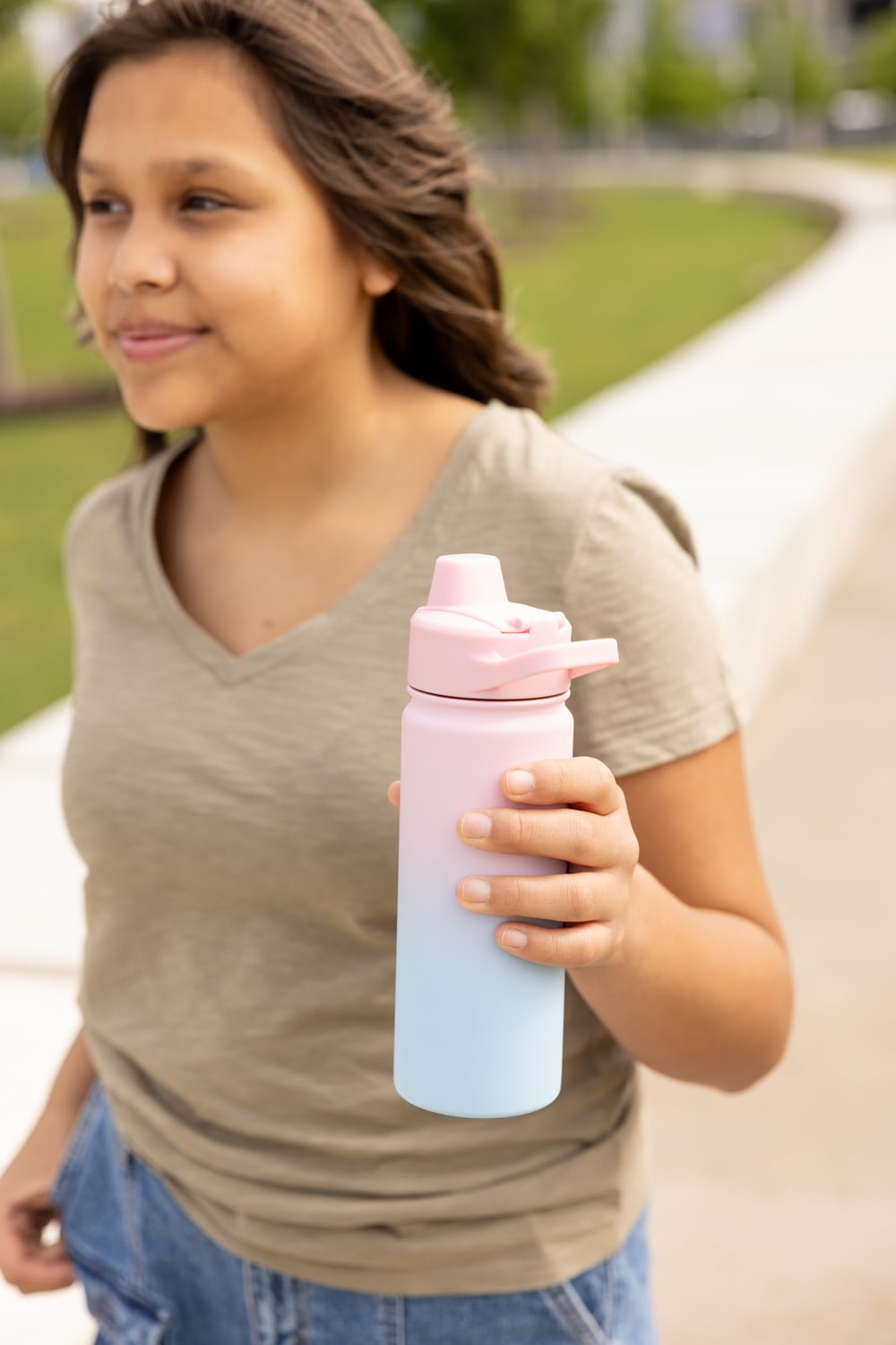 Simple Modern 18 fl oz Insulated Stainless Steel Summit Water Bottle with Covered Silicone Straw Lid | Sweet Taffy - 28S2