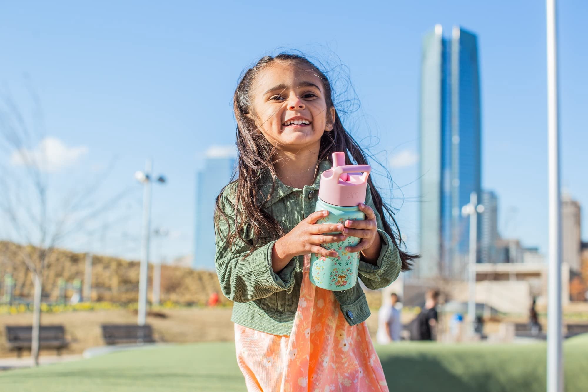 Simple Modern Blippi Kids Water Bottle with Straw Lid | Insulated Stainless Steel Reusable Tumbler for Toddlers, Girls | Summit Collection | 14oz, Blippi Space - D3HW