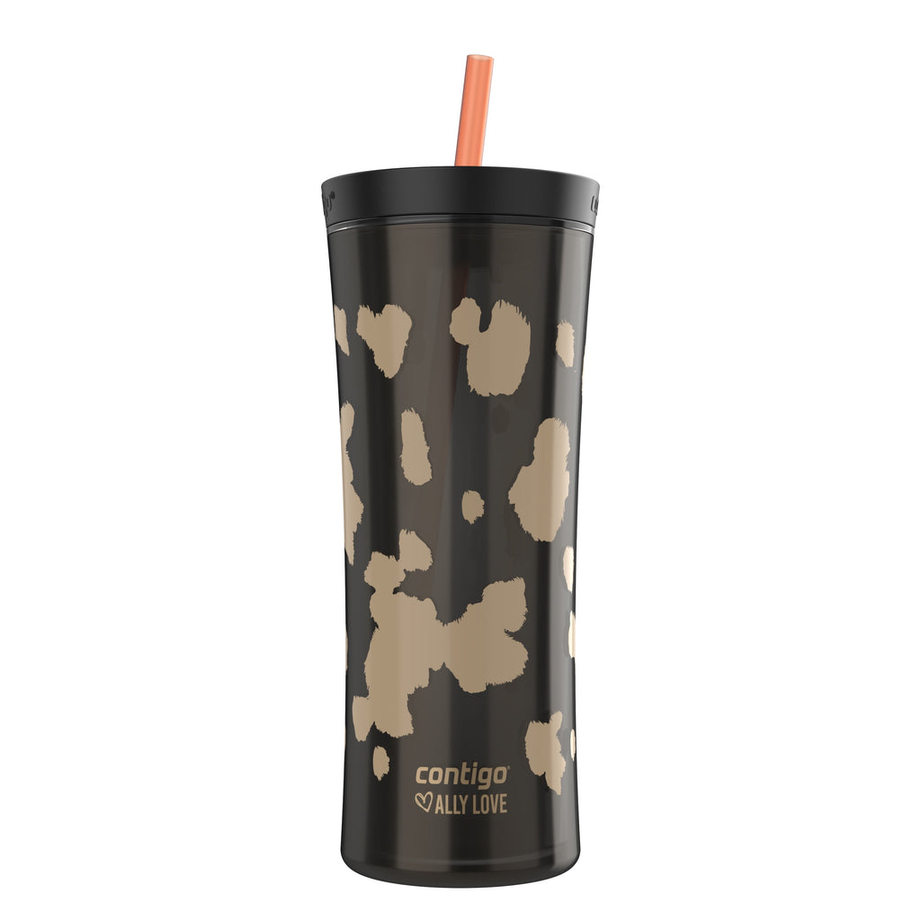 Contigo 20oz Shake &amp; Go Tumbler, Plastic with Straw, Licorice Cowhide Couture - A7NV
