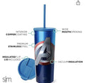 Simple Modern Insulated Avengers Shield 24oz  Tumbler W/Flip Lid and Straw Lid - IS5M