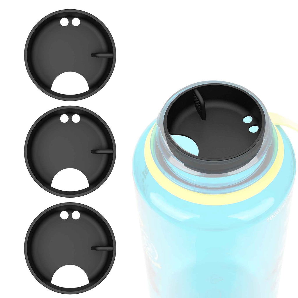 Linkidea 4 Pack Water Bottle Silicone Splashguard Compatible with Nalgene Sustain Wide Mouth 32oz, Anti-Spill Splash Guard for Wide-Necked Bottles with 53mm Opening, Waterbottle Easy Sipper - 9116