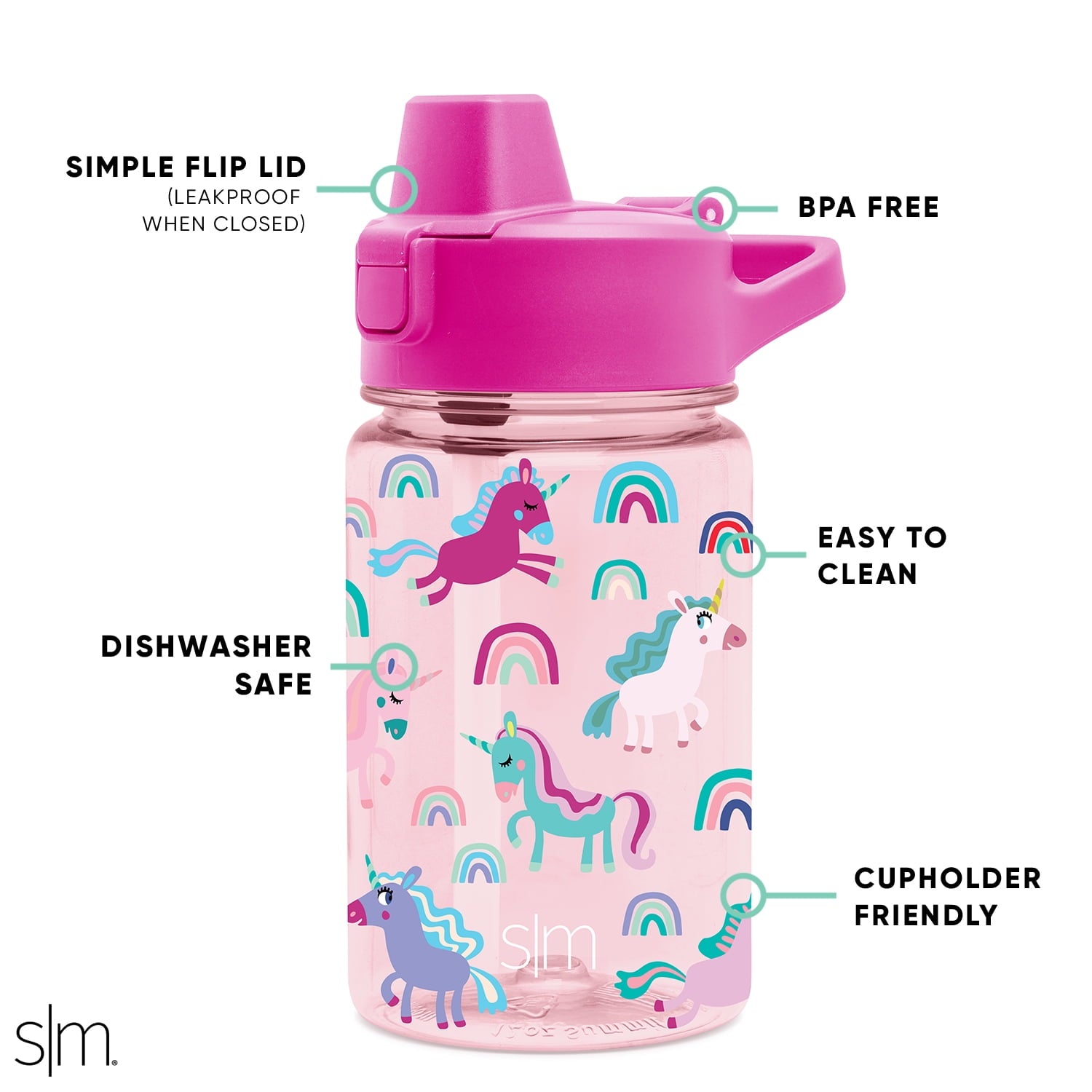 Simple Modern 12 fl oz Reusable Tritan Summit Water Bottle with Silicone Straw Lid | Birthday Cake - ZLL8