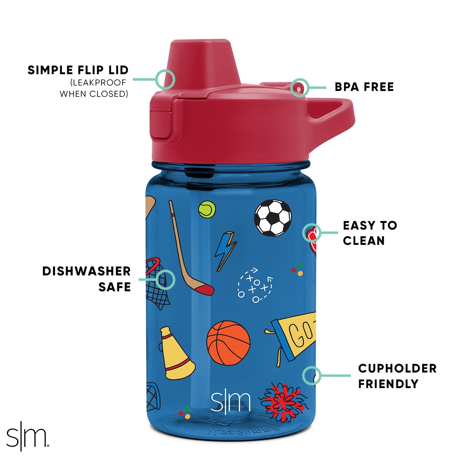 Simple Modern 12 fl oz Reusable Tritan Summit Water Bottle with Silicone Straw Lid | Birthday Cake - ZLL8