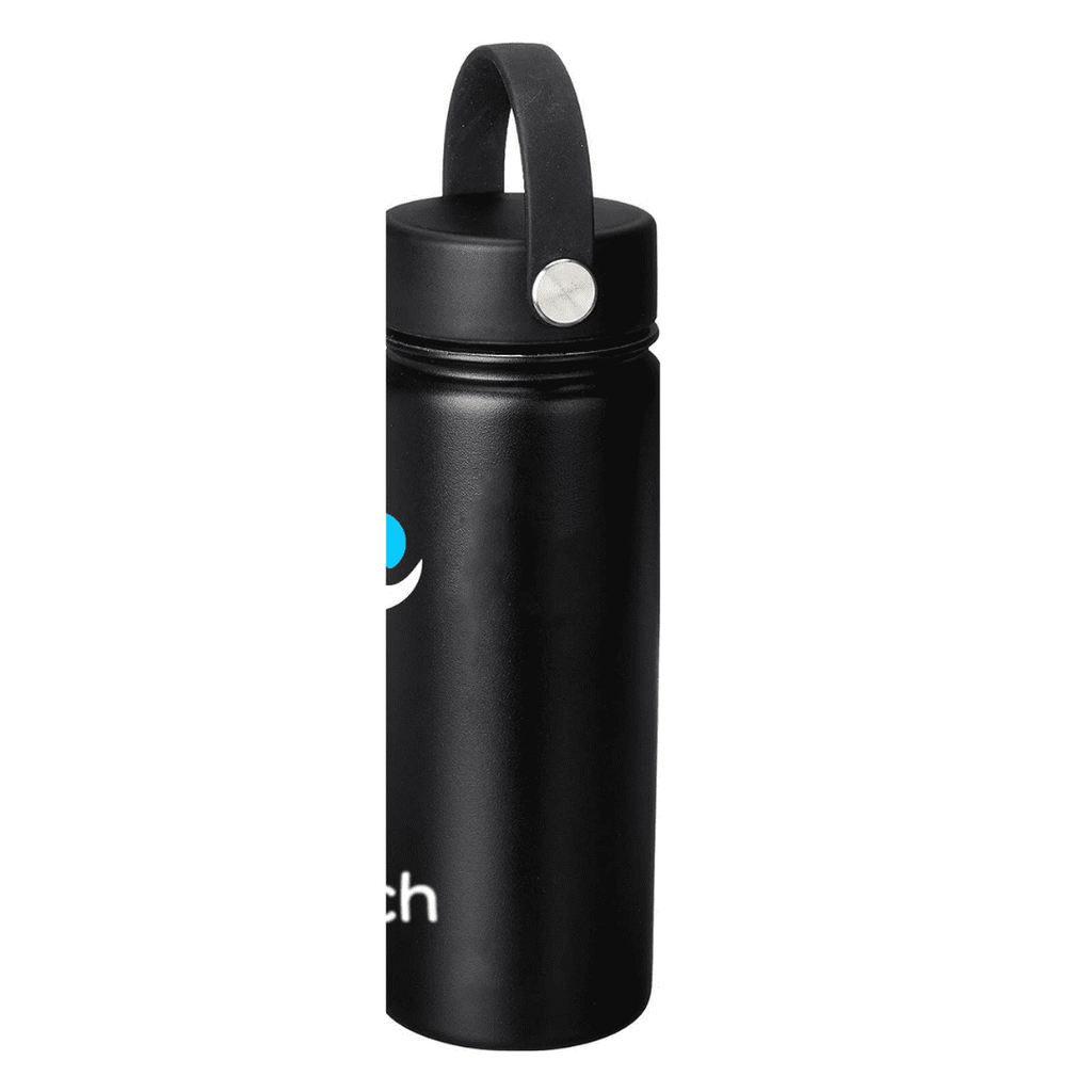 NuRich Sports Water Bottle - 18 Oz, Vacuum Insulated Stainless Steel, Modern Double Walled, Simple Thermo Modern Mug, Hydro Metal Canteen Flask Wide Mouth with Sweat Proof Design for Cold &amp; Hot Temp - BBLE