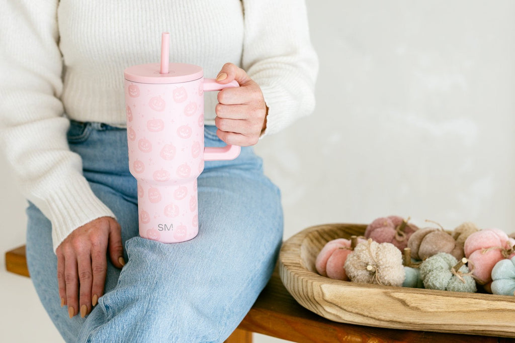 Simple Modern 30 fl oz Insulated Stainless Steel Trek Tumbler with Straw Lid | Seaglass Sage and Cream Checkmate - B21Q