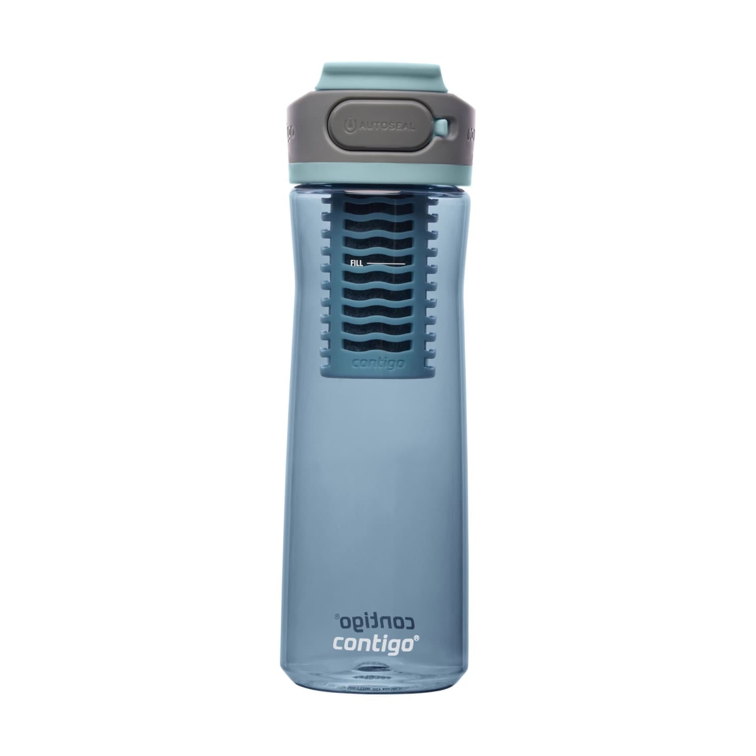 (2 pack) Contigo Clybourn Plastic FreeFlow Filter Water Bottle with AUTOSEAL Lid 24 oz., Dark Ice, with Replacable Filter - PVOG