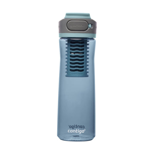 (2 pack) Contigo Clybourn Plastic FreeFlow Filter Water Bottle with AUTOSEAL Lid 24 oz., Dark Ice, with Replacable Filter - PVOG