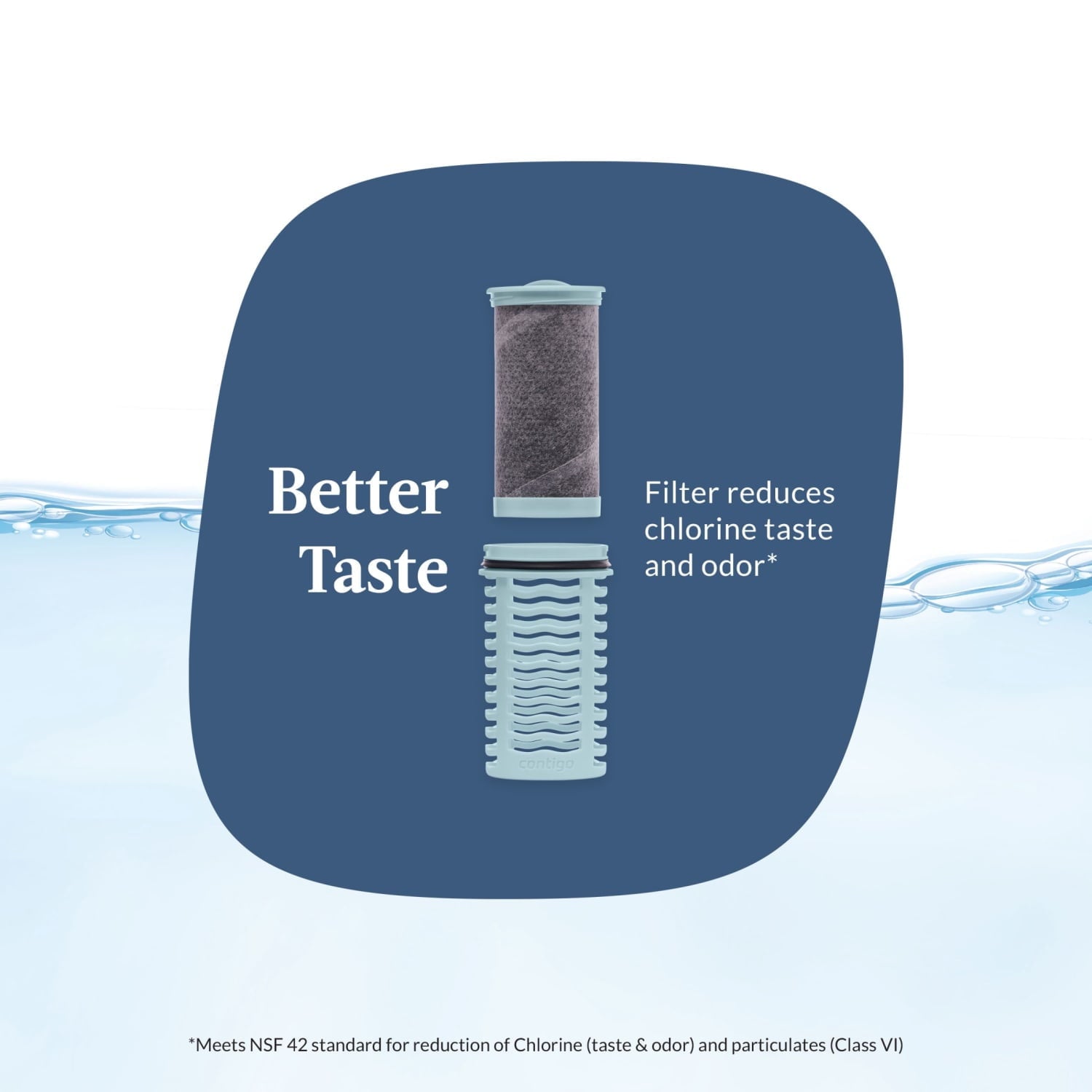 (2 pack) Contigo Clybourn Plastic FreeFlow Filter Water Bottle with AUTOSEAL Lid 24 oz., Dark Ice, with Replacable Filter - PVOG