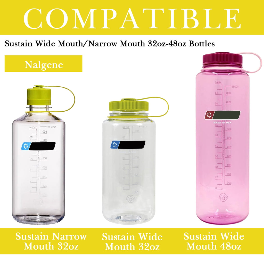 Linkidea 2 Pack Water Bottle Boot Compatible with Nalgene Sustain Wide Mouth 32oz/48oz, Narrow Mouth 32oz, Silicone Anti-Slip Bottle Bottom Bumper Protector (Yellow) - DE5E