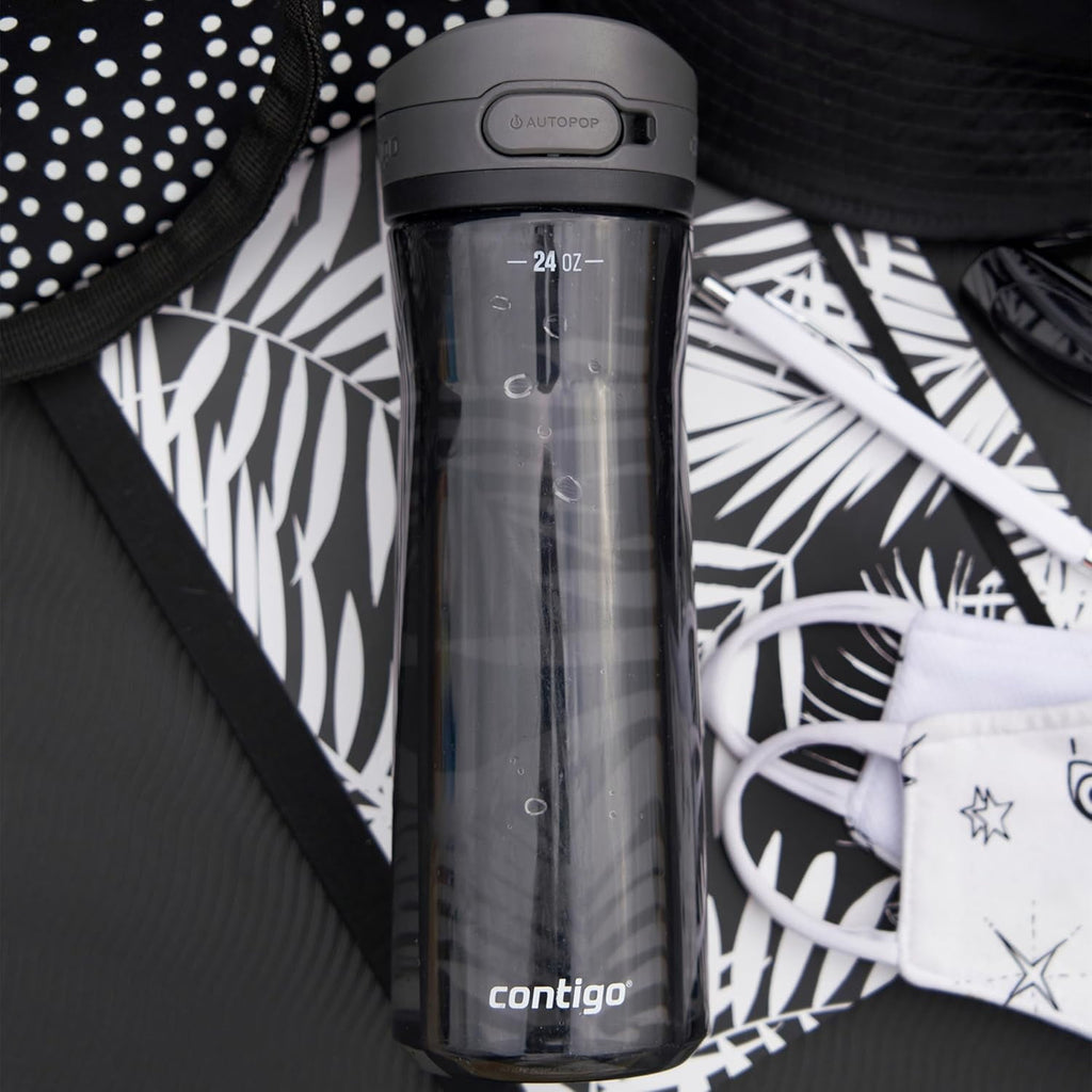 Contigo - Water Bottle with Leak-Proof and Locking Lid, BPA Free, 709ml Capacity, Black - 9OMB