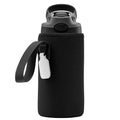 Linkidea Water Bottle Sleeve Compatible with Contigo Aubrey Tritan 14oz, Steel 13oz Kids Bottle, Waterbottle Holder Bag with Name Tag, Black - IBVZ
