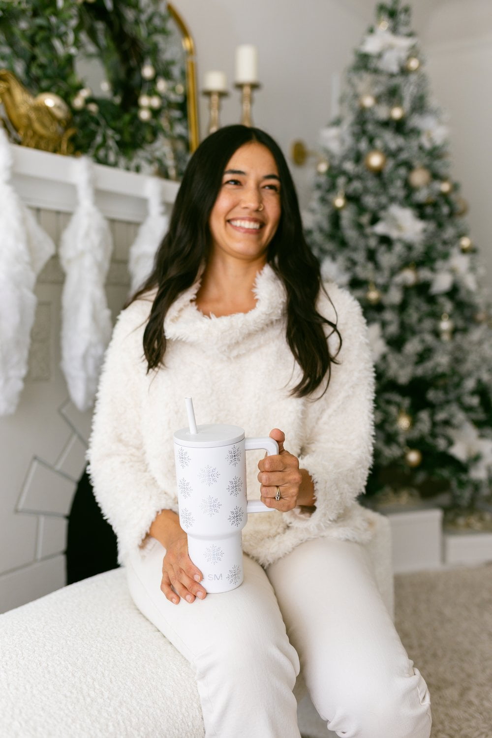 Simple Modern 30 fl oz Insulated Stainless Steel Trek Tumbler with Straw Lid | Seaglass Sage and Cream Checkmate - B21Q