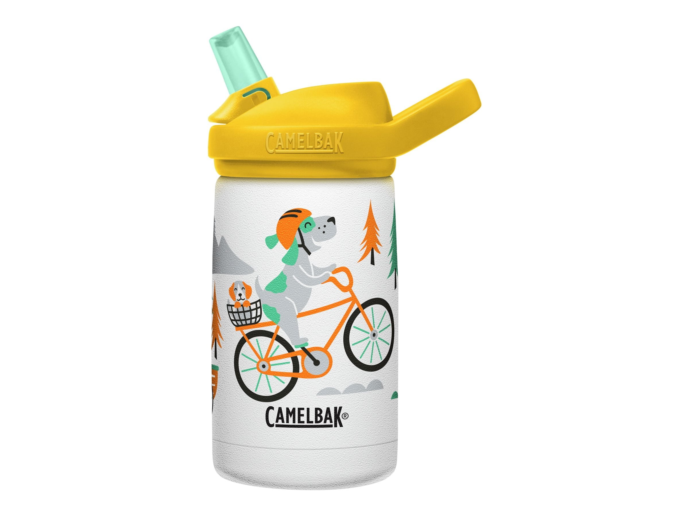 CamelBak Eddy+ Kids - Water bottle - Size 4.25 in x 2.91 in - Height 6.5 in - 12 fl.oz - biking dogs - 40Q6