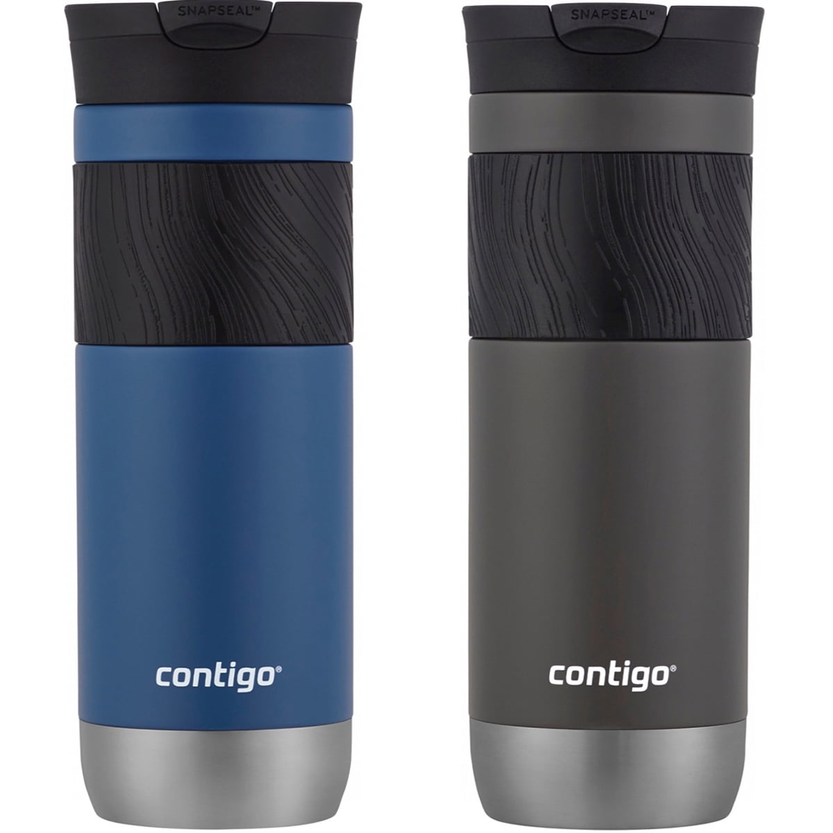 Contigo Byron 2.0 Stainless Steel Travel Mug with SNAPSEAL Lid and Grip, 20 oz, Sake &amp; Blue Corn, 2-Pack - AAEO