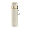 Contigo AutoSeal Leakproof Stainless Steel Reusable Water Bottle Tumbler with Carrying Strap, Cream/Champagne, 24 oz - JV89