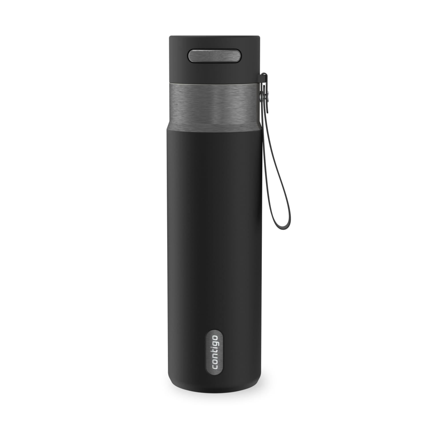 Contigo AutoSeal Leakproof Stainless Steel Reusable Water Bottle Tumbler with Carrying Strap, Cream/Champagne, 24 oz - JV89