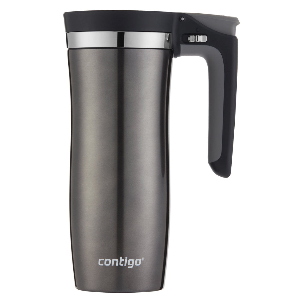 Contigo Autoseal Vacuum Insulated 16 Ounce Stainless Steel Gunmetal Travel Mug with Easy Lid - 3GUP