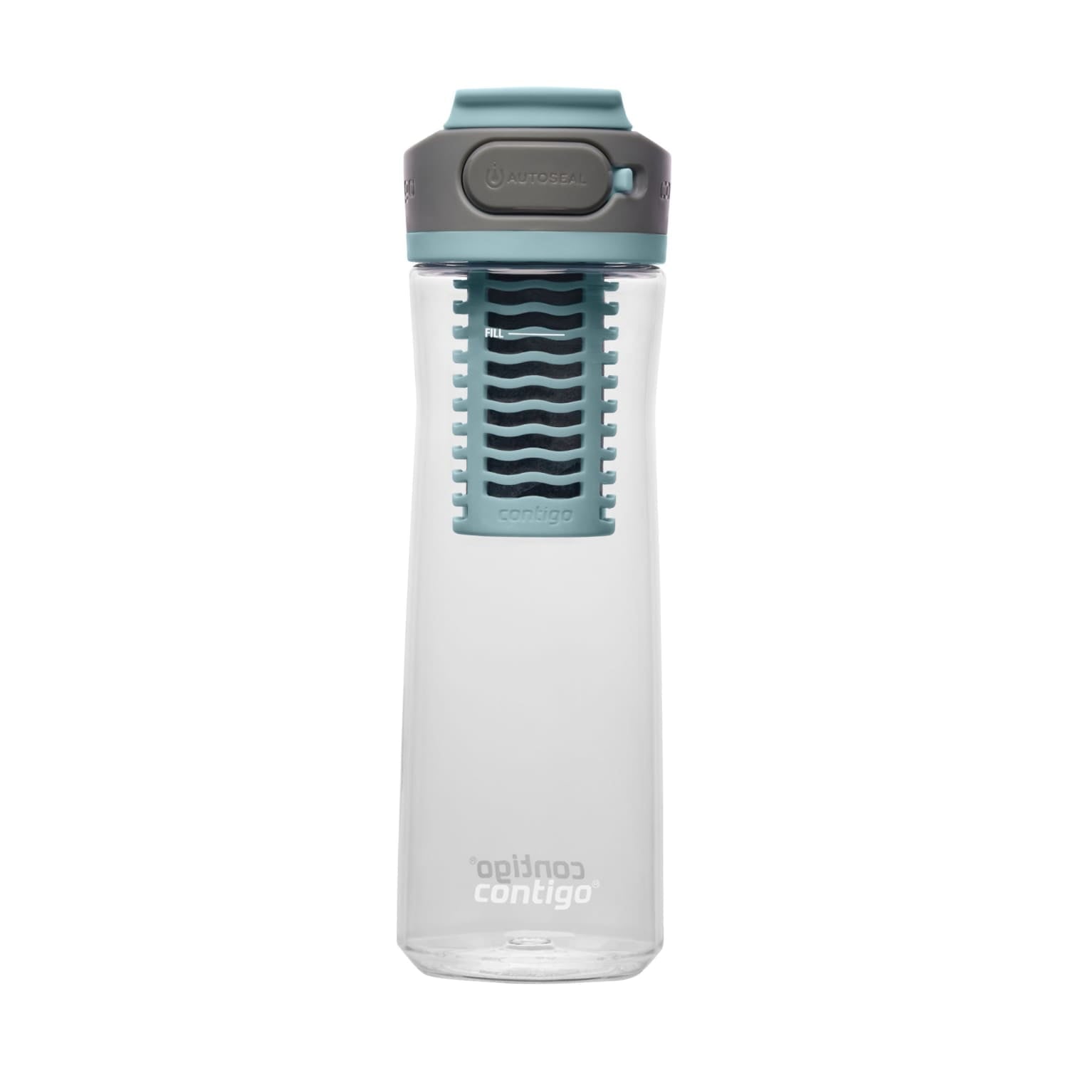 Contigo Clybourn Plastic FreeFlow Filter Water Bottle with AUTOSEAL Lid 24 oz., Salt, with Replacable Filter - WVX7