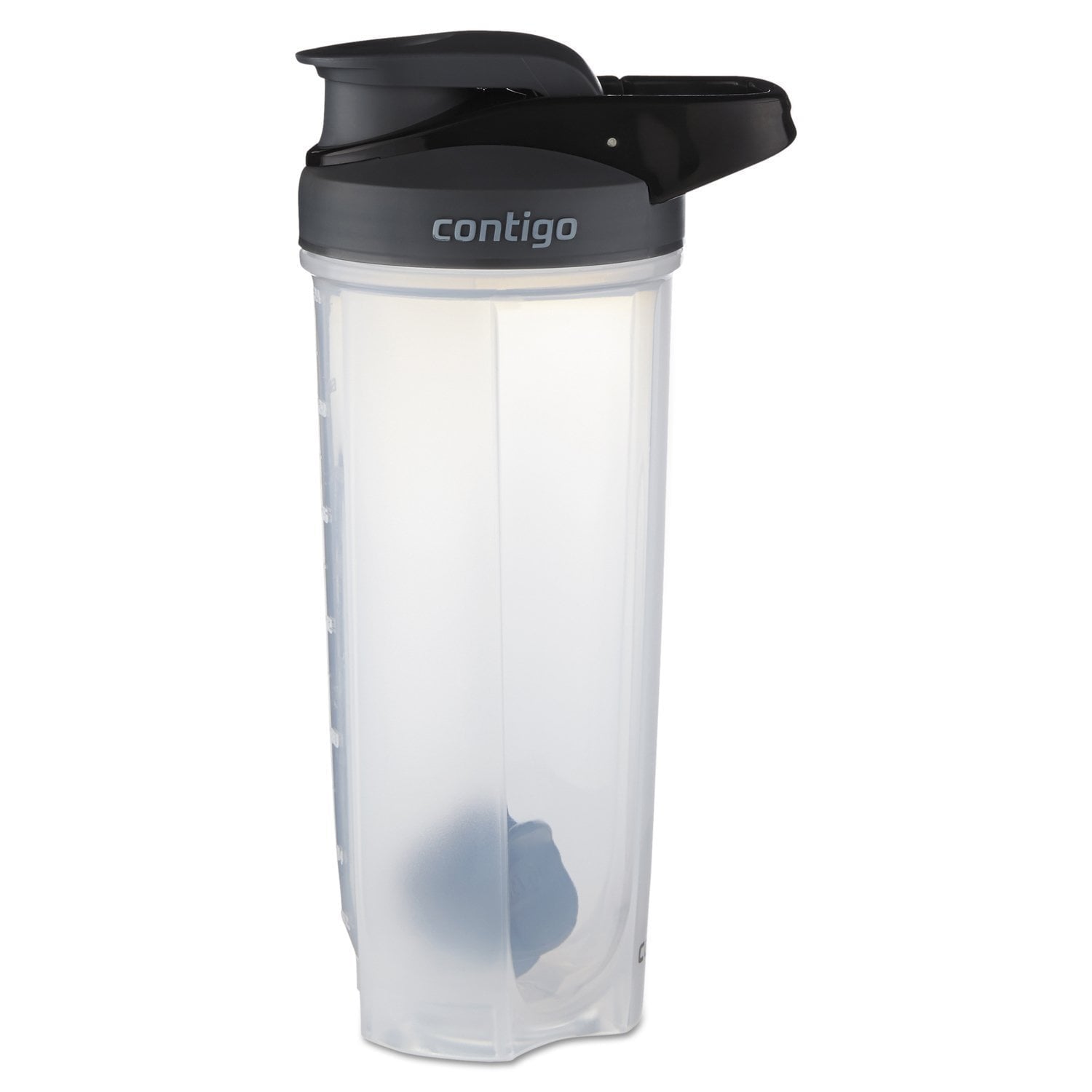 Contigo Shake &amp; Go Fit 28 oz Black and Clear Shaker Bottle with Flip-Top and Wide Mouth Lid - KC53