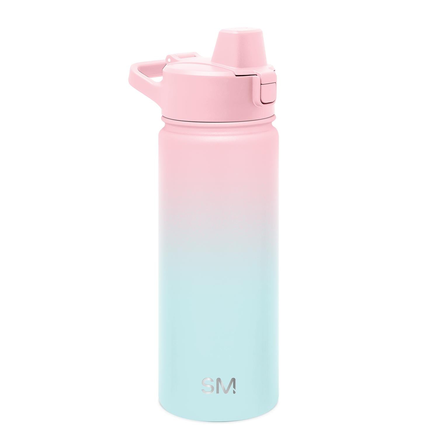 Simple Modern 18 fl oz Insulated Stainless Steel Summit Water Bottle with Covered Silicone Straw Lid | Sweet Taffy - 28S2