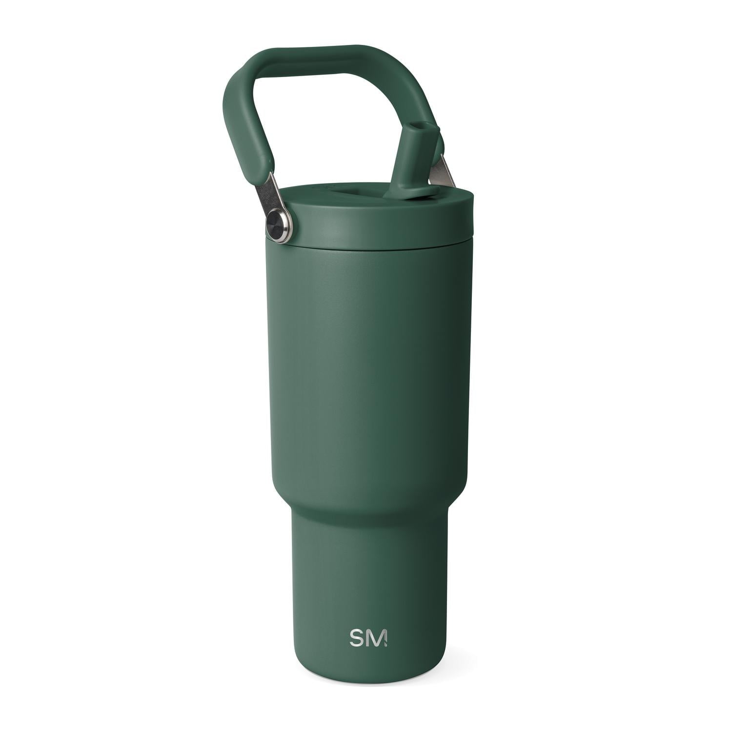 Simple Modern 30 fl oz Insulated Stainless Steel Trek Pivot Tumbler with Straw Lid and Top Handle|Forest - 7G37