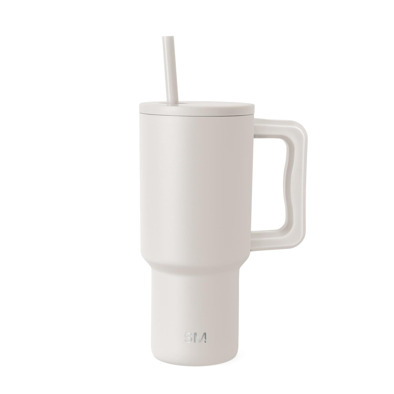 Simple Modern 30 fl oz Insulated Stainless Steel Trek Tumbler with Straw Lid | Seaglass Sage and Cream Checkmate - B21Q